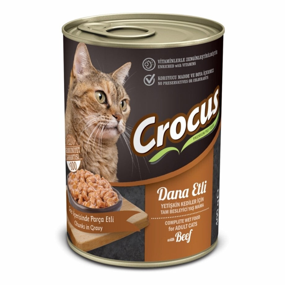 Crocus Yetişkin Kedi Dana Etli Yaş Mama 400 GR | SRC: Barcode: 8681085427252